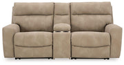Next-Gen DuraPella Power Reclining Sectional Loveseat with Console - Furniture Home Store (Hanford, CA)