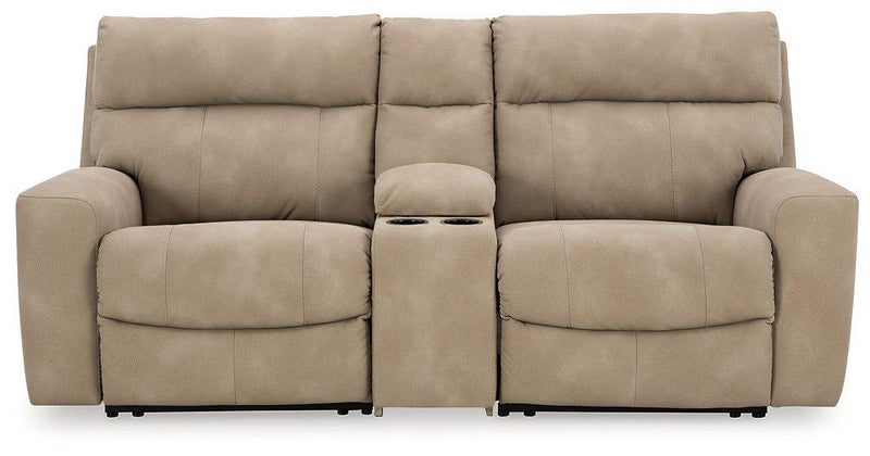 Next-Gen DuraPella Power Reclining Sectional Loveseat with Console - Furniture Home Store (Hanford, CA)