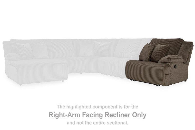 Top Tier Reclining Sectional with Chaise - Furniture Home Store (Hanford, CA)