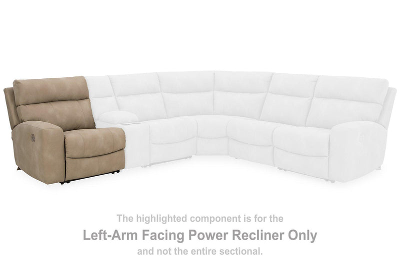 Next-Gen DuraPella Power Reclining Sectional Loveseat with Console - Furniture Home Store (Hanford, CA)
