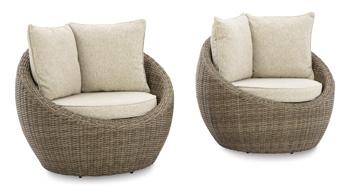 Danson Swivel Lounge with Cushion (Set of 2) - Furniture Home Store (Hanford, CA)