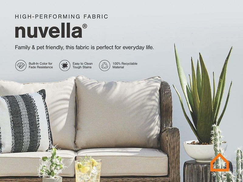 Visola Outdoor Sofa and Loveseat Set - Furniture Home Store (Hanford, CA)