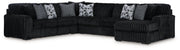 Midnight-Madness Sectional with Chaise - Furniture Home Store (Hanford, CA)
