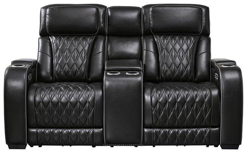 Boyington Power Reclining Loveseat with Console - Furniture Home Store (Hanford, CA)