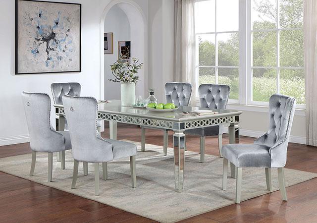ADALIA Dining Table, Silver - Furniture Home Store (Hanford, CA)