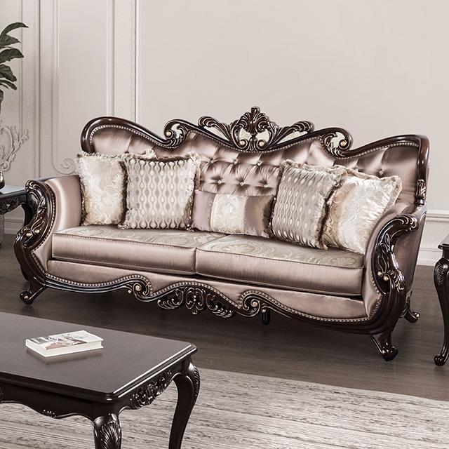 Albacete Sofa Campage & Walnut - Furniture Home Store (Hanford, CA)