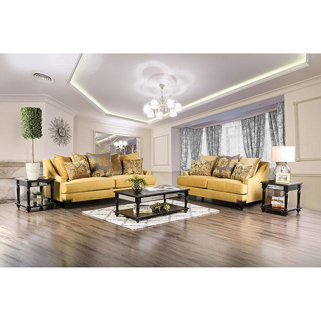 Viscontti Gold/Gray Sofa, Gold - Furniture Home Store (Hanford, CA)