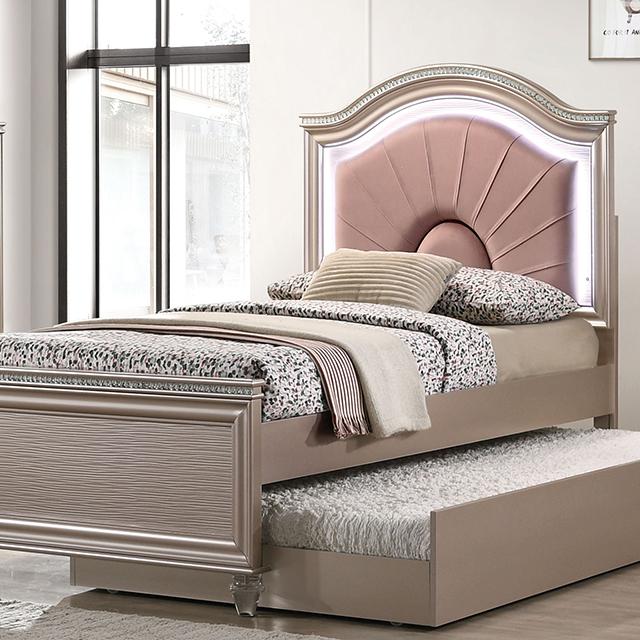 Allie Bed Beige & Pink - Furniture Home Store (Hanford, CA)