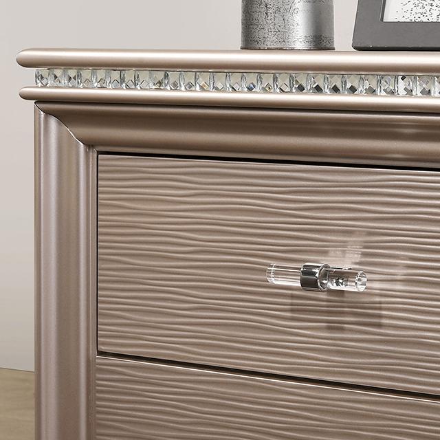 ALLIE Dresser Beige & Rose Gold - Furniture Home Store (Hanford, CA)