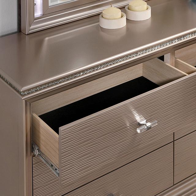 ALLIE Dresser Beige & Rose Gold - Furniture Home Store (Hanford, CA)