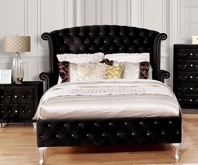 Alzir Gray & Black Queen & E.King Bed - Furniture Home Store (Hanford, CA)