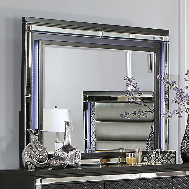CALANDRIA Mirror w/ LED, Gray - Furniture Home Store (Hanford, CA)
