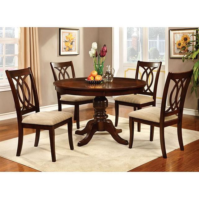 Carlisle Brown Cherry Round Dining Table - Furniture Home Store (Hanford, CA)