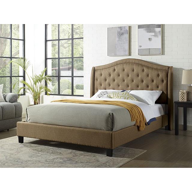 Carly Cal.King, E.King, Full, & Queen Bed Grey & Brown - Furniture Home Store (Hanford, CA)