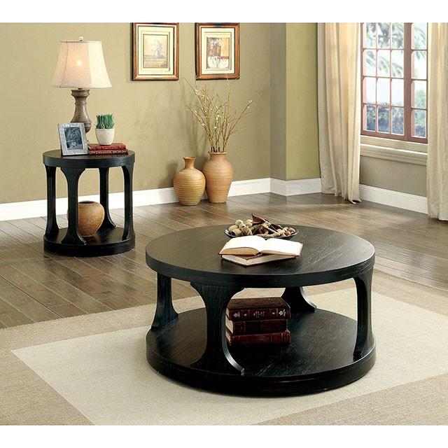Carrie Antique Black End Table - Furniture Home Store (Hanford, CA)