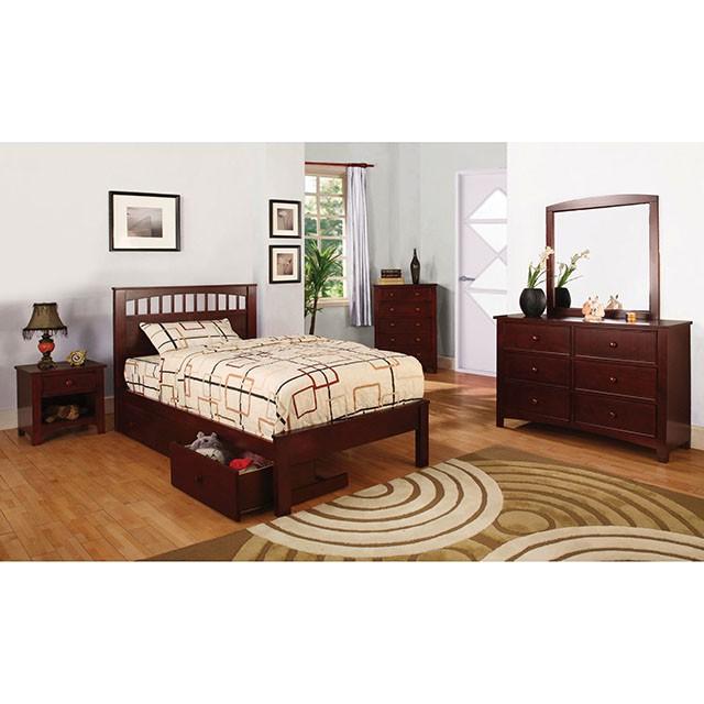Carus Cherry Twin Bed - Furniture Home Store (Hanford, CA)