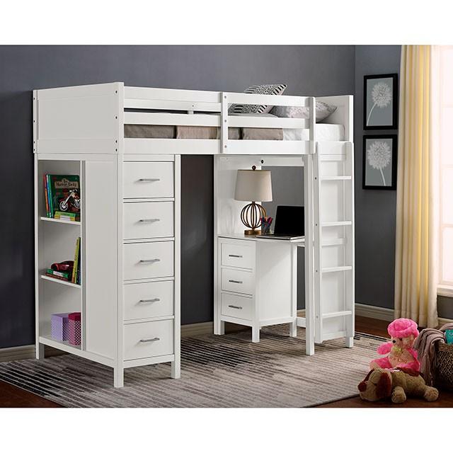 CASSIDY Twin Loft Bed w/ Drawers - Furniture Home Store (Hanford, CA)