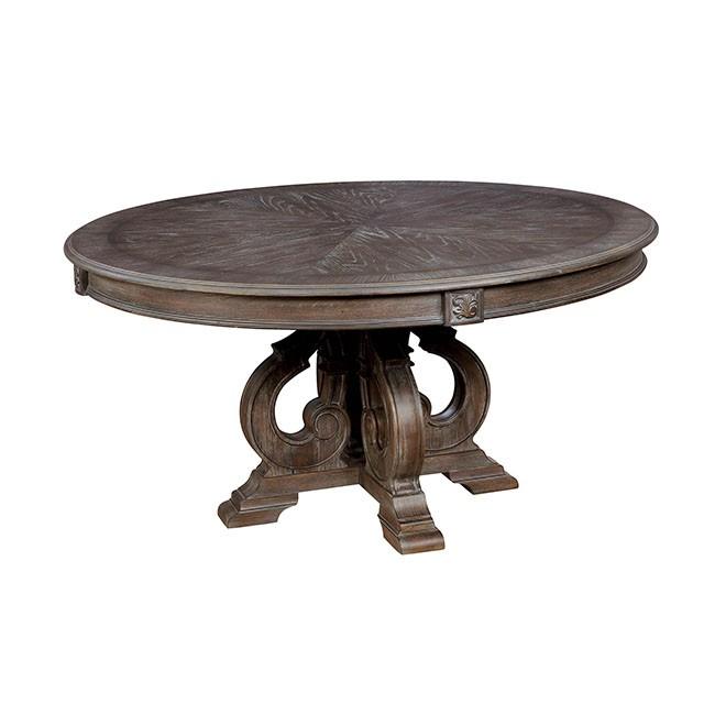 Arcadia Rustic Natural Tone Round Dining Table - Furniture Home Store (Hanford, CA)