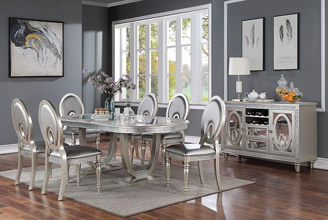 CATHALINA Side Chair (2/CTN), Silver - Furniture Home Store (Hanford, CA)