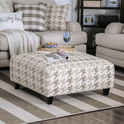 Christine Light Gray/Pattern Ottoman - Furniture Home Store (Hanford, CA)