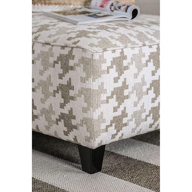Christine Light Gray/Pattern Ottoman - Furniture Home Store (Hanford, CA)
