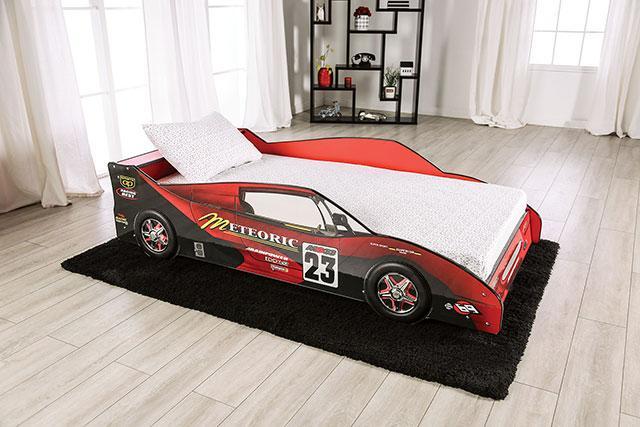 DUSTRACK Twin Bed, Blue & Red - Furniture Home Store (Hanford, CA)