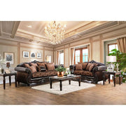 ELPIS Brown/Espresso Love Seat - Furniture Home Store (Hanford, CA)