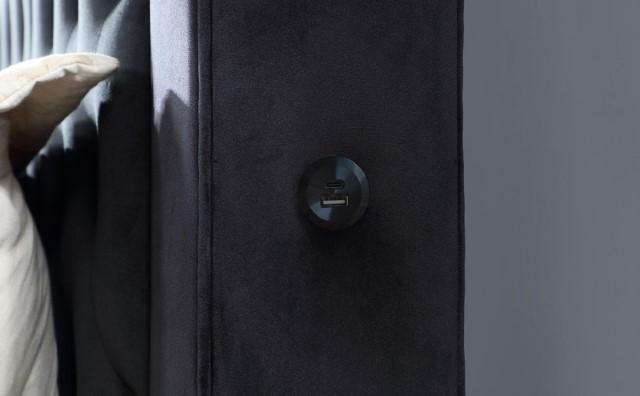 Etherea Bed Gray & Black - Furniture Home Store (Hanford, CA)