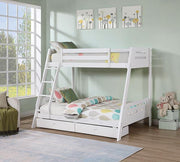 Emilee Twin/Full Bunk Bed White, Grey, Espresso, & Black - Furniture Home Store (Hanford, CA)