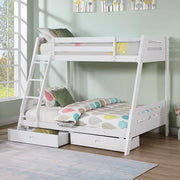 Emilee Twin/Full Bunk Bed White, Grey, Espresso, & Black - Furniture Home Store (Hanford, CA)