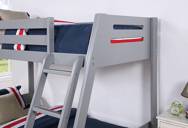 Emilee Twin/Full Bunk Bed White, Grey, Espresso, & Black - Furniture Home Store (Hanford, CA)