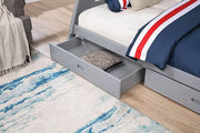 Emilee Twin/Full Bunk Bed White, Grey, Espresso, & Black - Furniture Home Store (Hanford, CA)