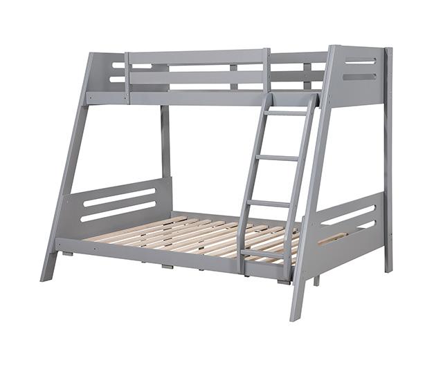 Emilee Twin/Full Bunk Bed White, Grey, Espresso, & Black - Furniture Home Store (Hanford, CA)