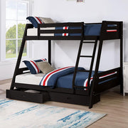 Emilee Twin/Full Bunk Bed White, Grey, Espresso, & Black - Furniture Home Store (Hanford, CA)
