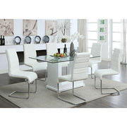 Eva White/Clear Dining Table - Furniture Home Store (Hanford, CA)