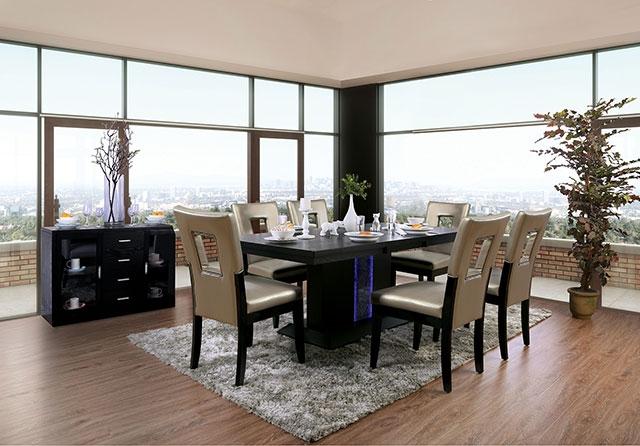 Evangeline Black/Beige Dining Table - Furniture Home Store (Hanford, CA)