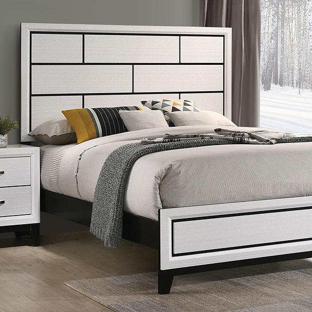 Errico Bed Grey & White - Furniture Home Store (Hanford, CA)