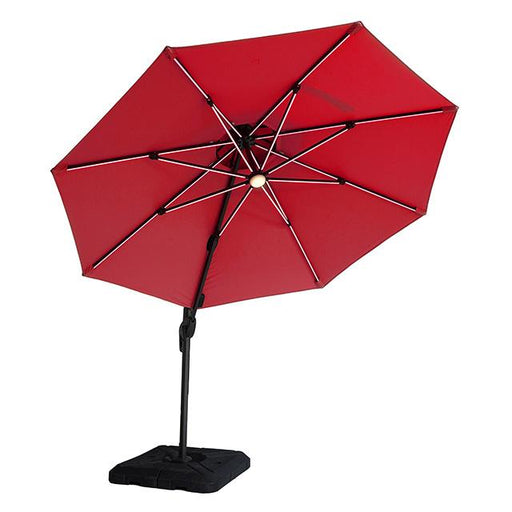 Fera 10 Ft Round Umbrella w/ LED Bulb + 37" Large Base - Furniture Home Store (Hanford, CA)