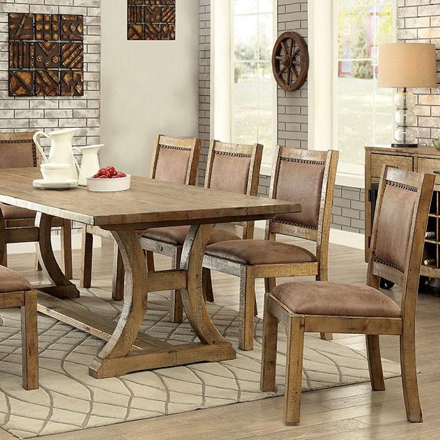 GIANNA Rustic Pine 96" Dining Table - Furniture Home Store (Hanford, CA)