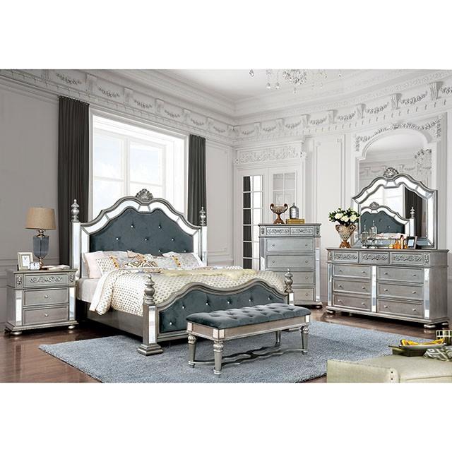 Azha Silver/Gray Cal.King & Queen Bed