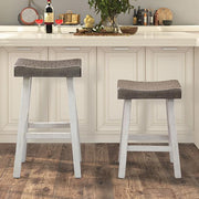 Biasca 24" Stool (2/CTN) White, Brown, & Black - Furniture Home Store (Hanford, CA)