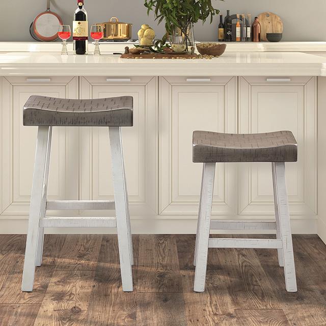 Biasca 24" Stool (2/CTN) White, Brown, & Black - Furniture Home Store (Hanford, CA)