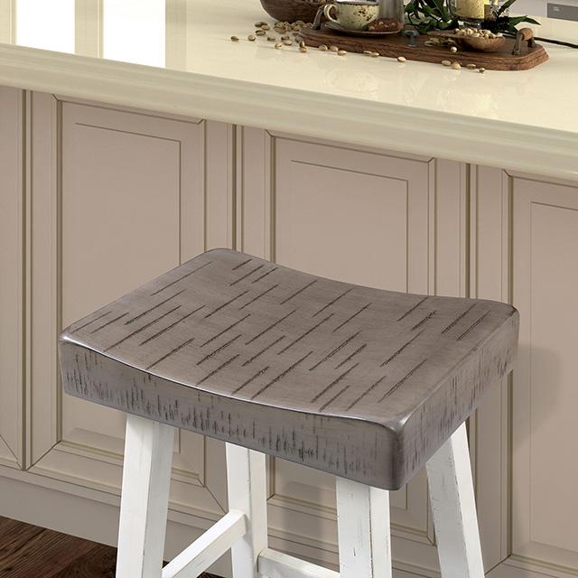 Biasca 24" Stool (2/CTN) White, Brown, & Black - Furniture Home Store (Hanford, CA)
