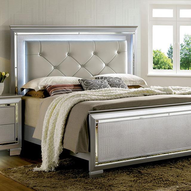 Bellagrand Bed Oak, Silver & Black - Furniture Home Store (Hanford, CA)