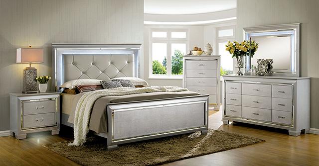 Bellagrand Bed Oak, Silver & Black - Furniture Home Store (Hanford, CA)