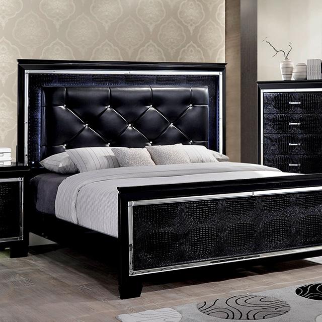 Bellagrand Bed Oak, Silver & Black - Furniture Home Store (Hanford, CA)
