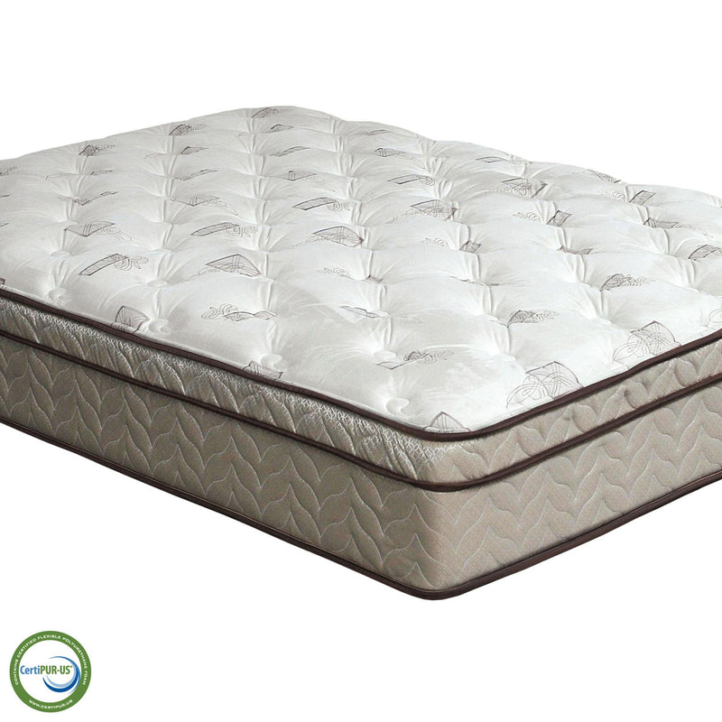 Lilium White/Brown 13" Euro Pillow Top Mattress, Twin - Furniture Home Store (Hanford, CA)