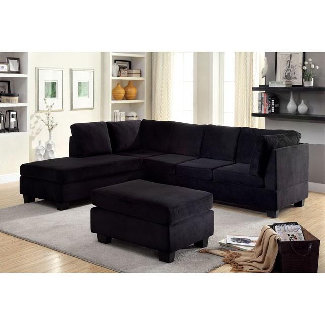 LOMMA Black Ottoman - Furniture Home Store (Hanford, CA)