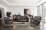 JOSIAS Loveseat, Dark Gray Leatherette - Furniture Home Store (Hanford, CA)