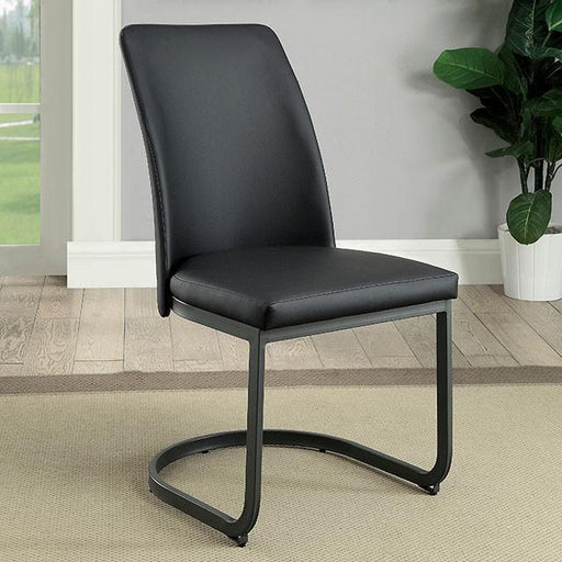 Saskia Dark Gray/Black Side Chair (2/CTN) - Furniture Home Store (Hanford, CA)
